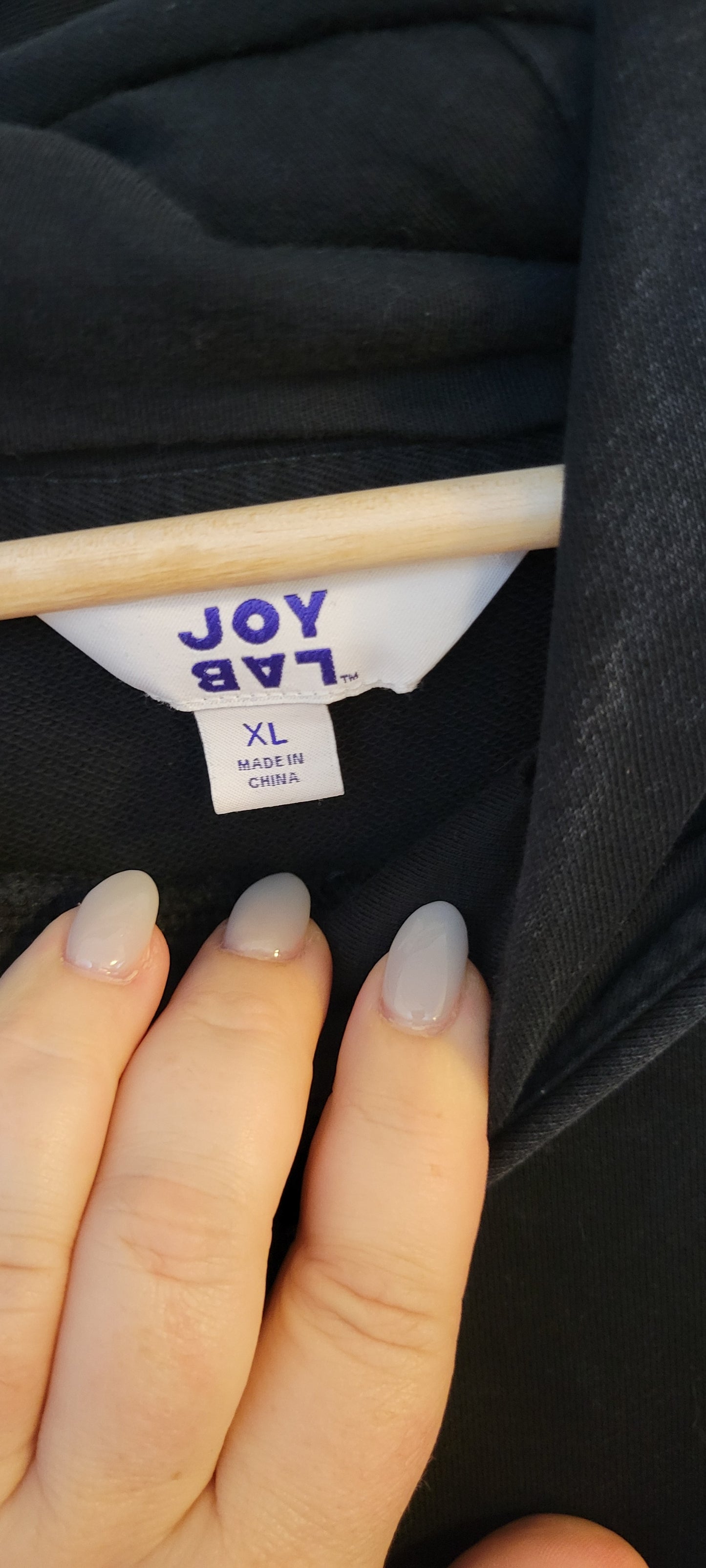 Joy Lab (Target) Black Drop Should Cropped Hoodie, Women's XL