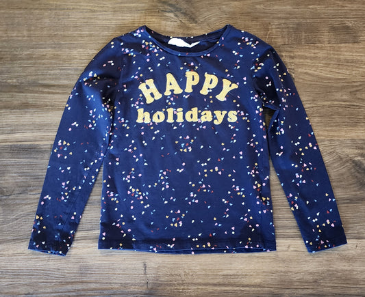 #31 H&M Happy Holidays girls shirt 4-6y