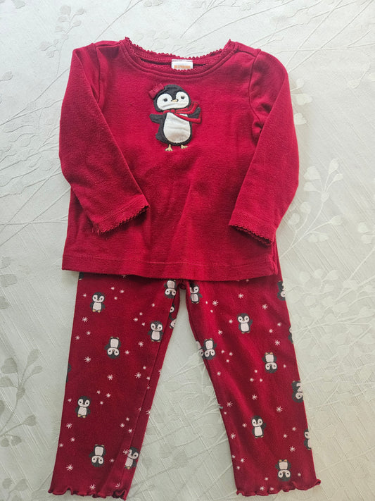 #33A - Girls Gymboree Penguin Outfit - Size 6-12 months - GUC