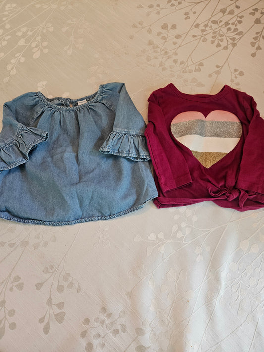 #33A - Girls Tops - 6-12 months - GUC