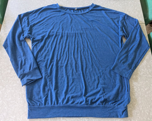 #61 Sz Large Blue Maternity Long Sleeve Tee Shirt