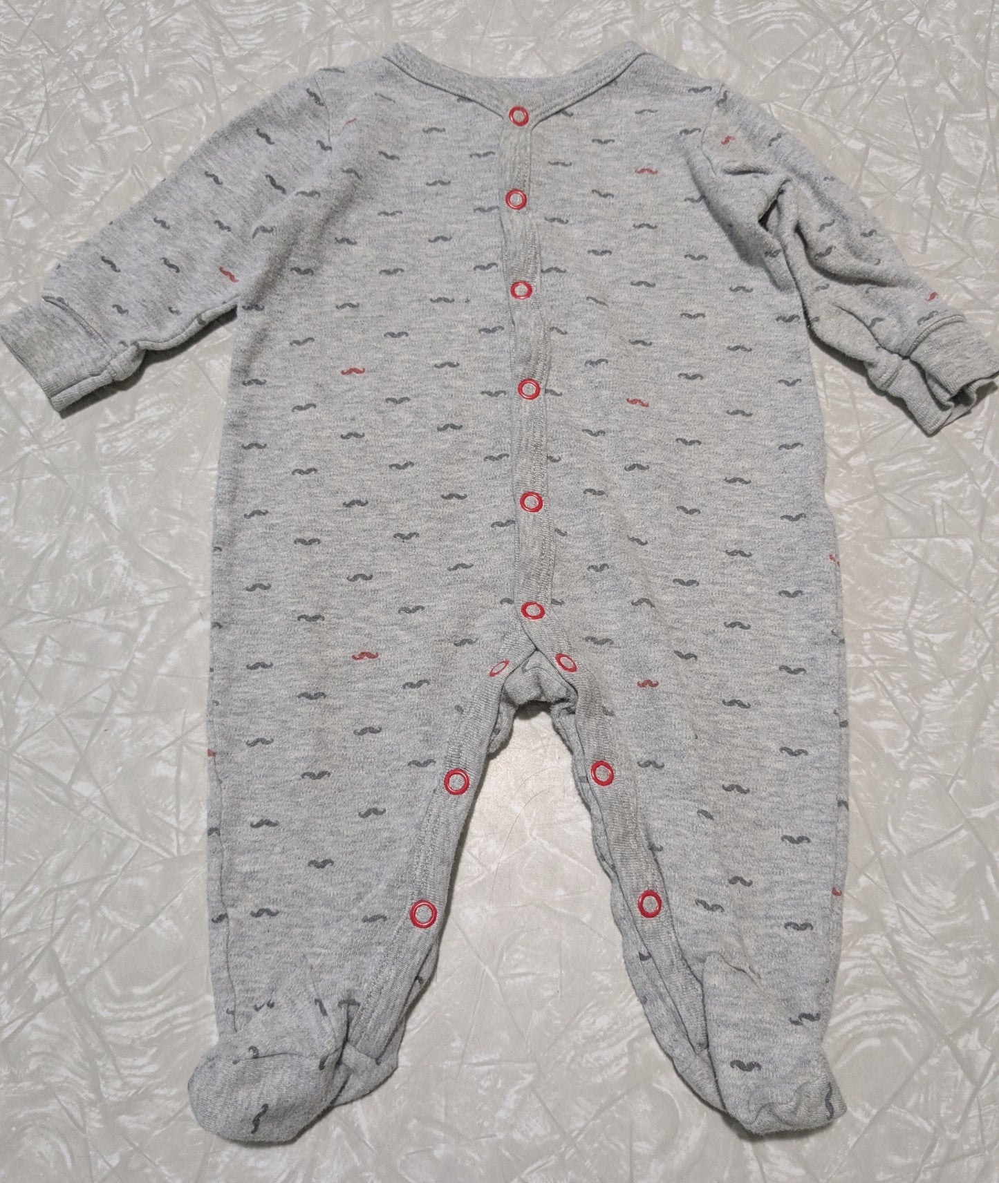 #61 Carters 6mo Gray Mustache Pajama