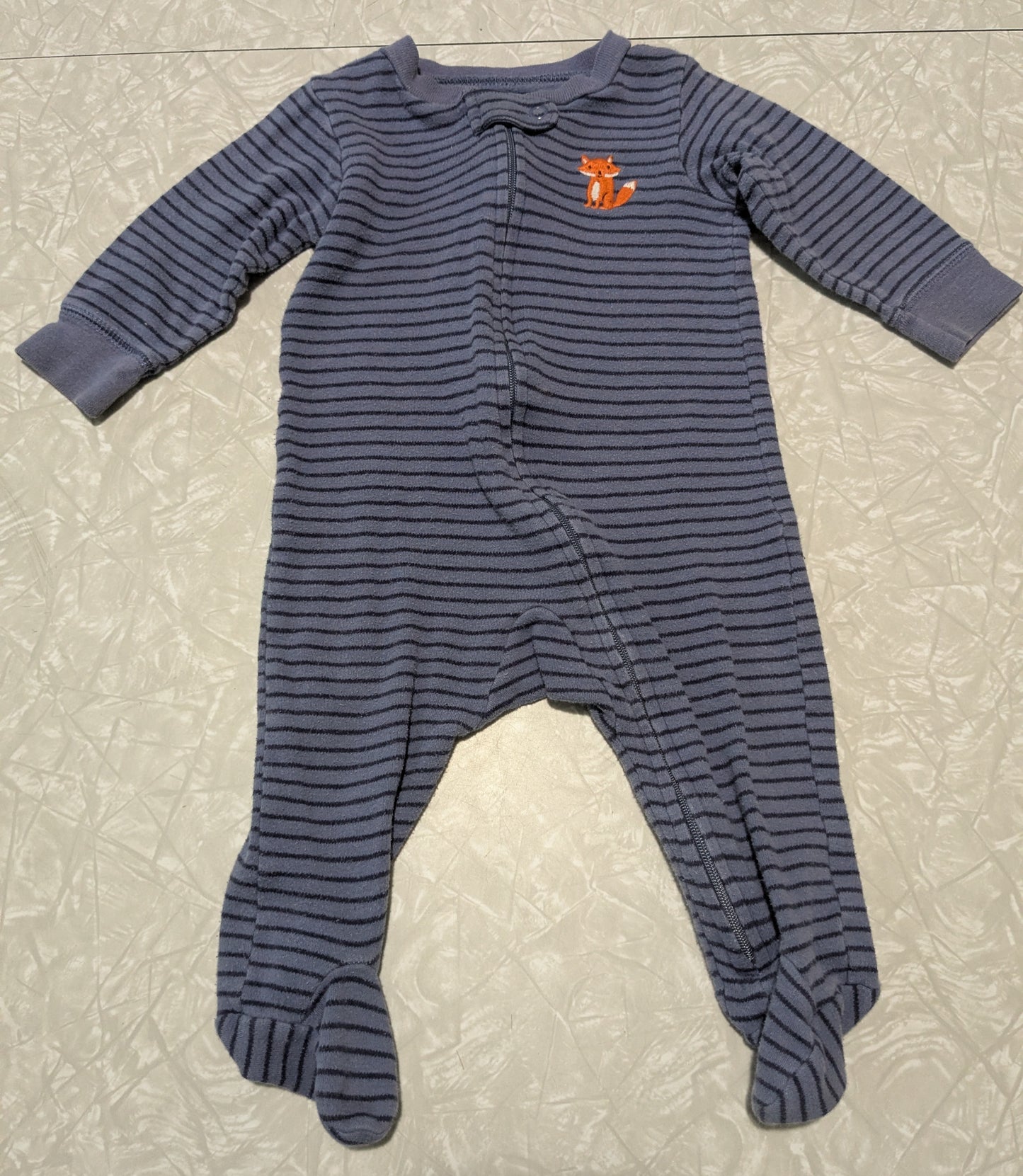 #61 Carters 6moBlue Stripe Fox Pajama
