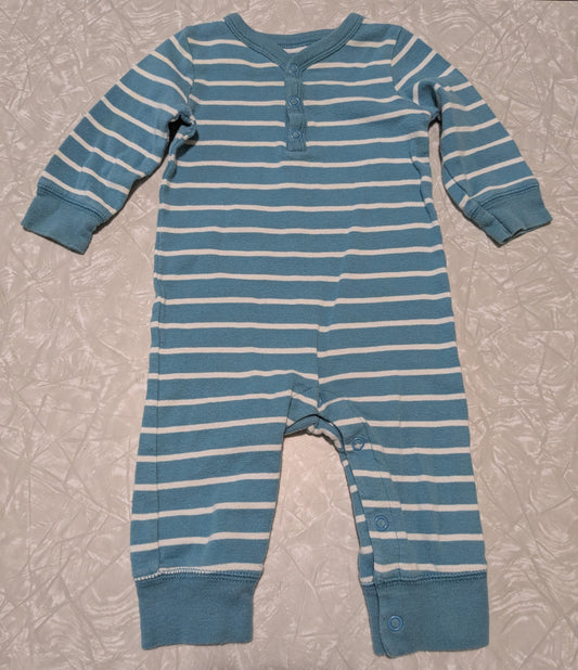#61 Carter's 6mo Teal Stripe One Piece