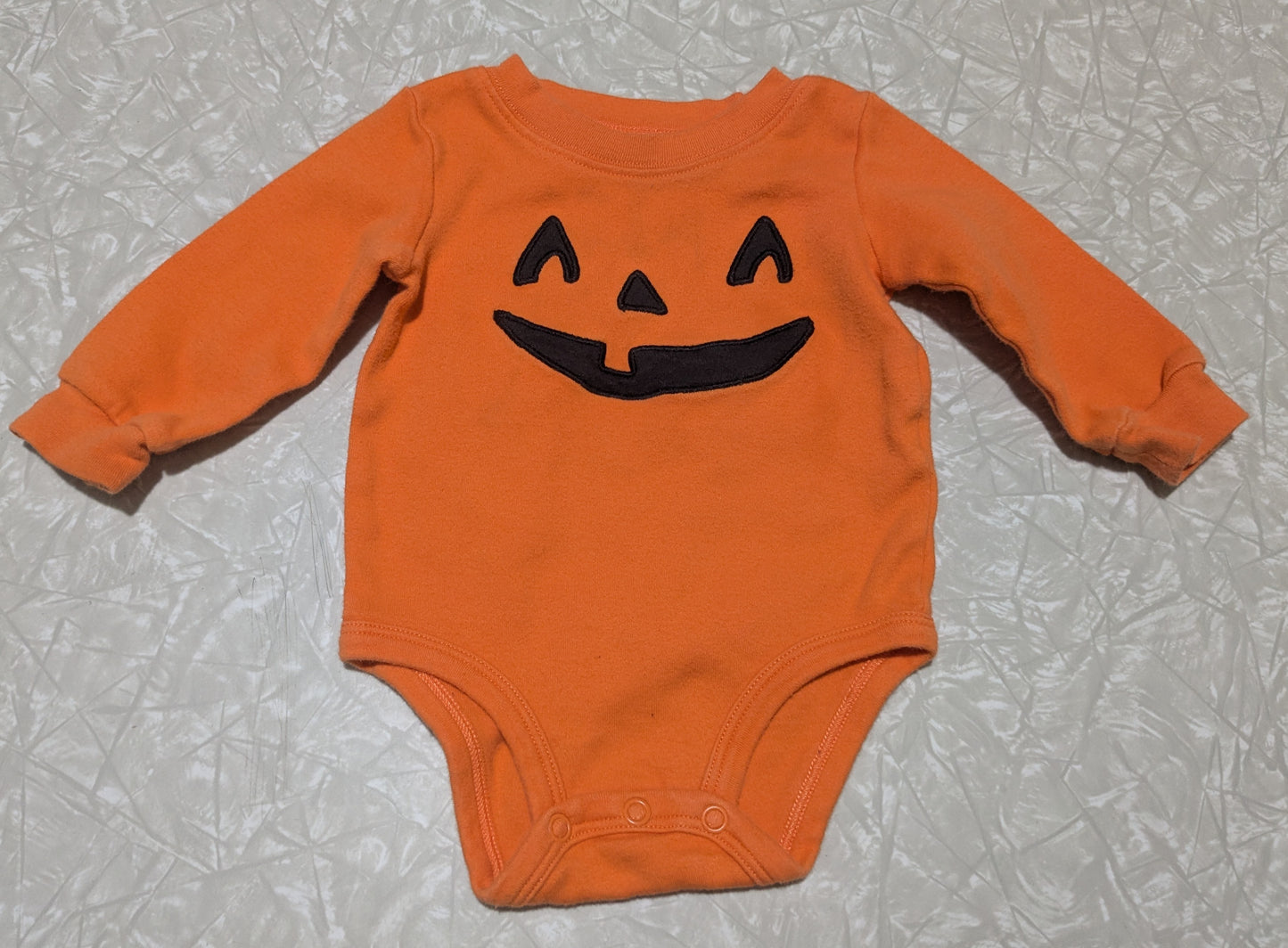 #61 6mo Halloween Pumpkin Jack-o'-Lantern Bodysuit