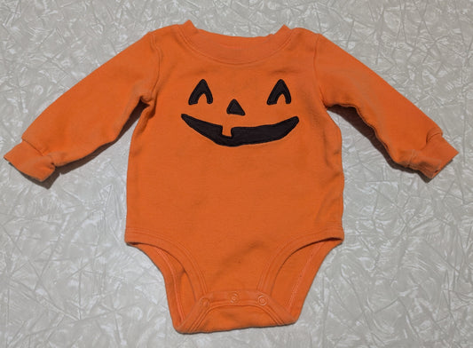 #61 6mo Halloween Pumpkin Jack-o'-Lantern Bodysuit