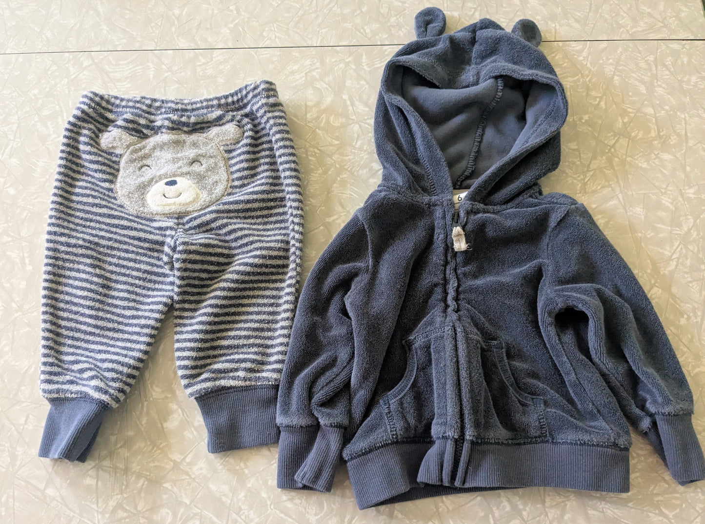 #61 Carter's 6mo Fuzzy Blue Bear Set