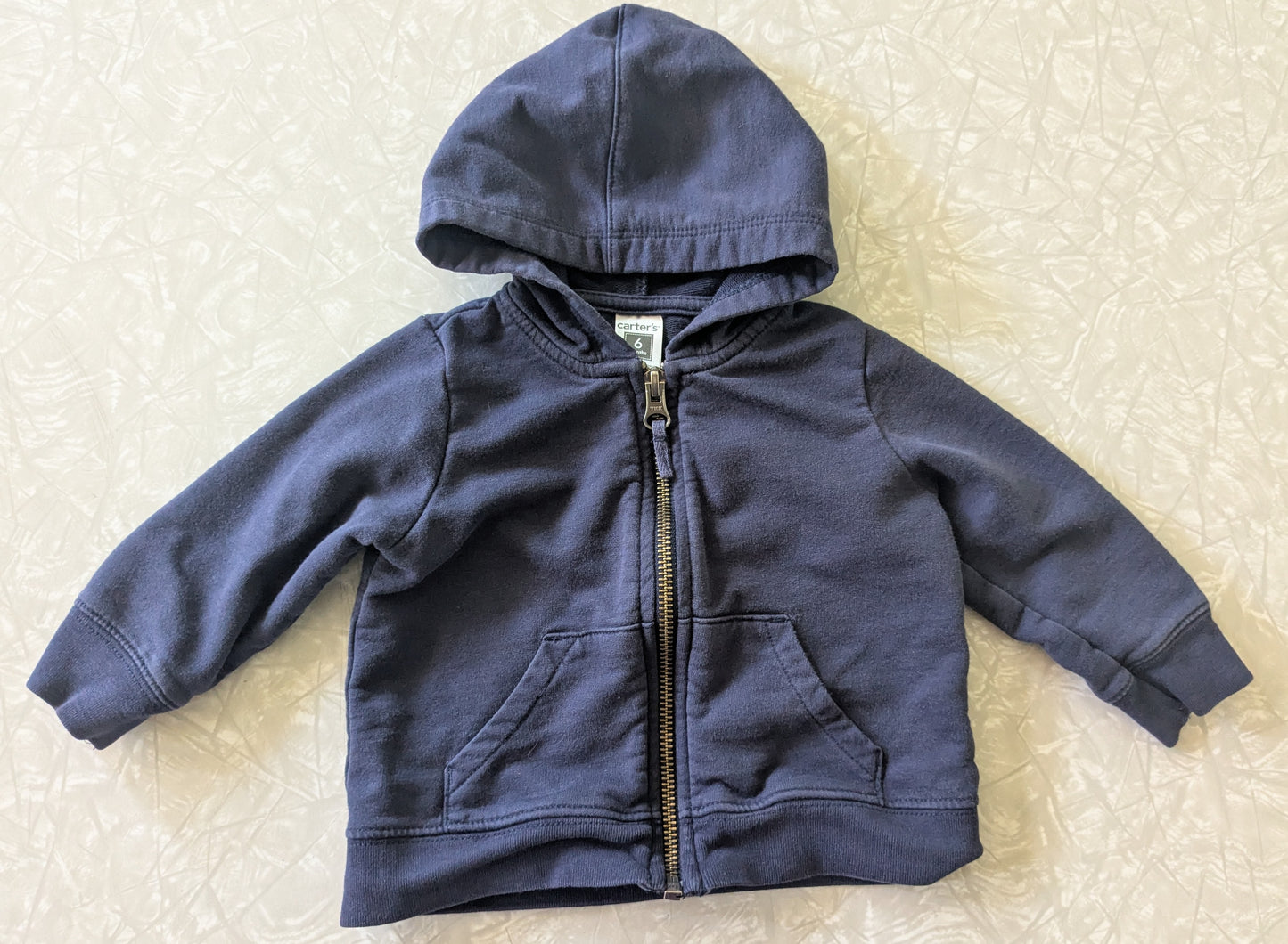 #61 Carter's 6mo Navy Blue Zip Up Hoodie Jacket