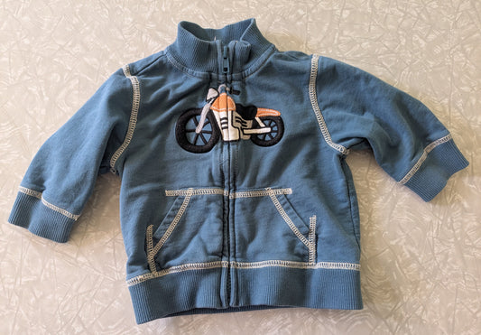 #61 Gymboree 12mo Zip Up Sweatshirt Jacket Motorcycle