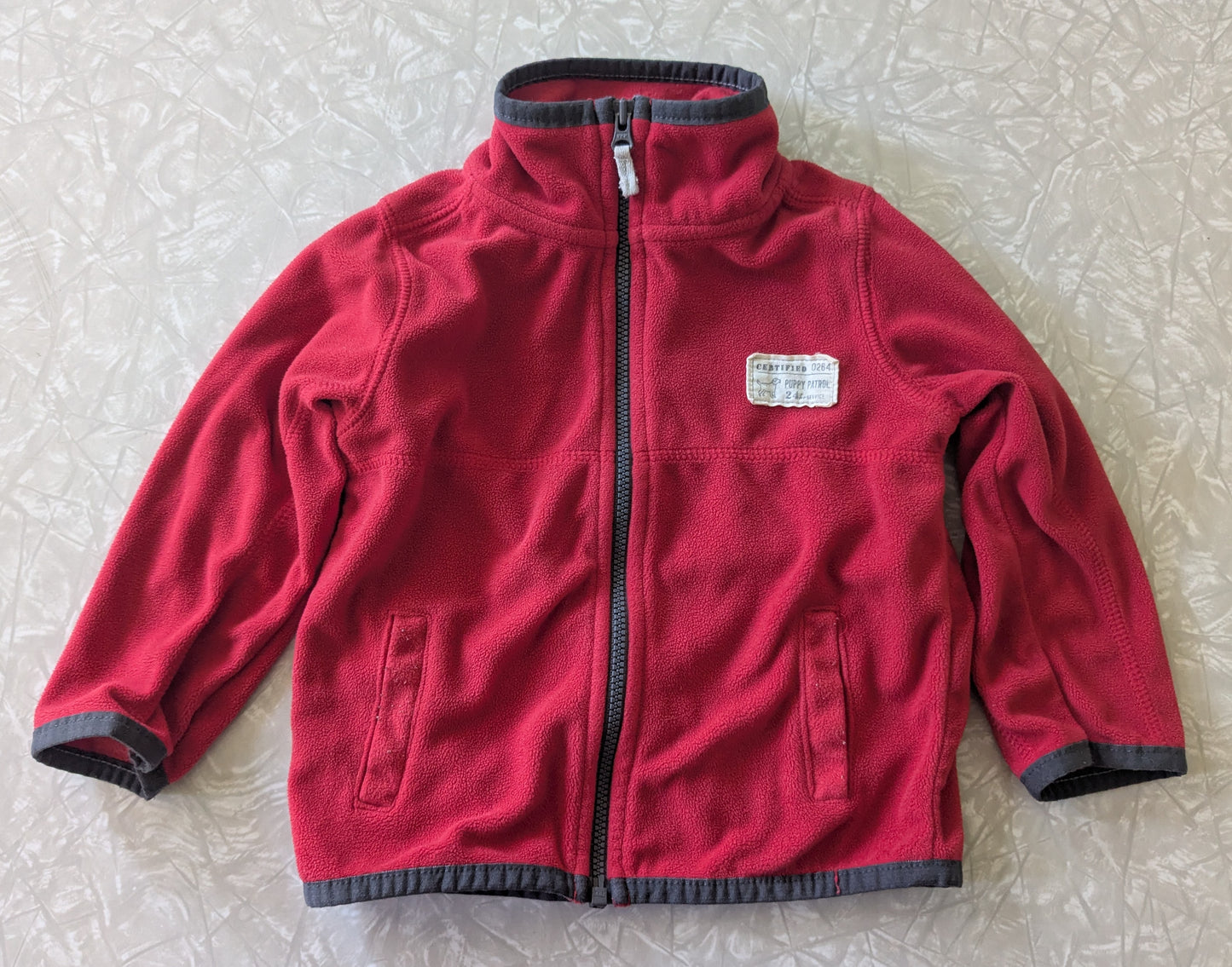 #61 Carter's 18mo Red Zip Fleece Jacket