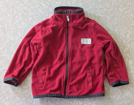 #61 Carter's 18mo Red Zip Fleece Jacket