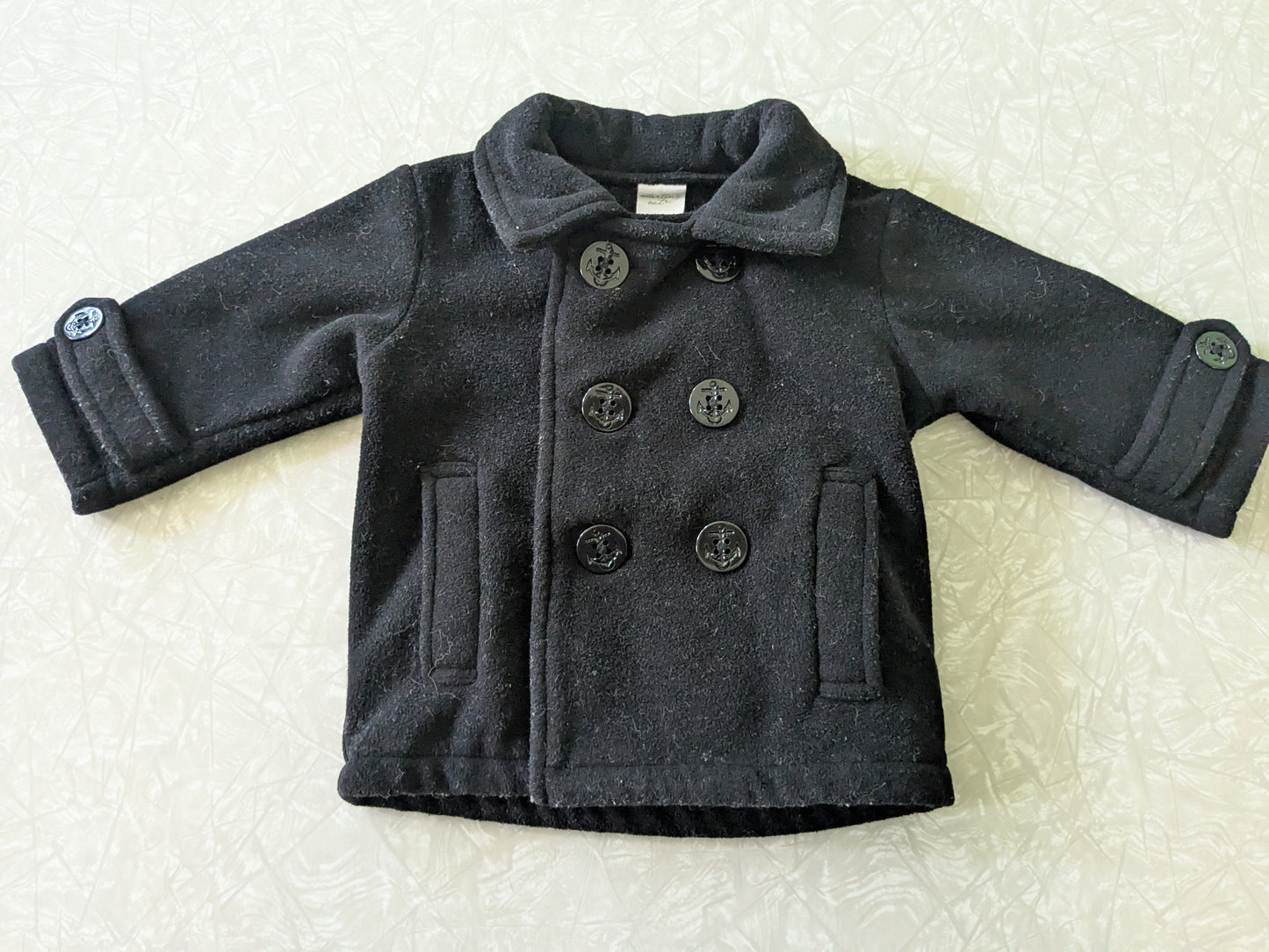 #61 12-18mo Black Pea Coat