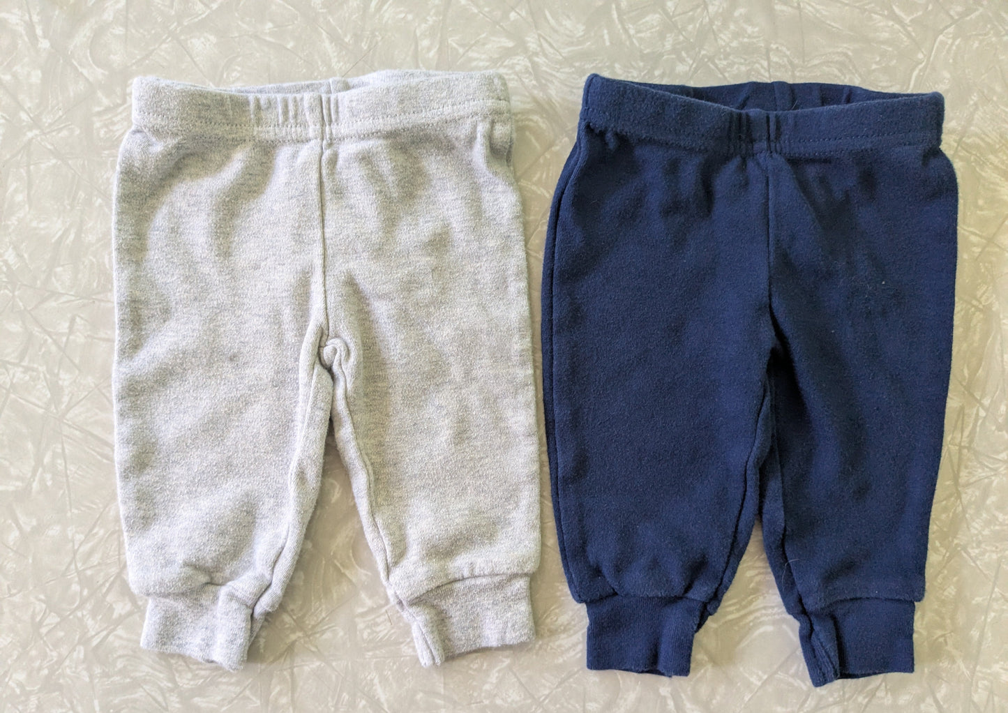 #61 0-3mo Pants Joggers Navy Blue & Off White