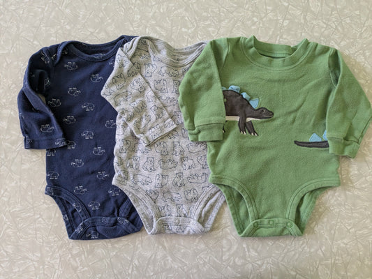 #61 Carter's 6mo Shirts Bodysuits Dino Elephant Bear