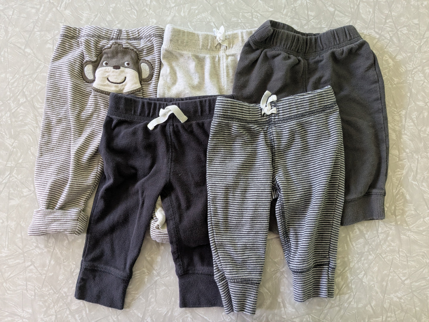 #61 Carter's 6mo Joggers Pants 5 Pairs