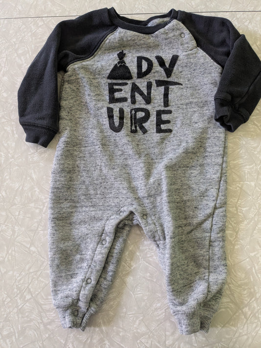 #61 Gymboree 12mo Adventure One Piece Romper Outfit Gray Black