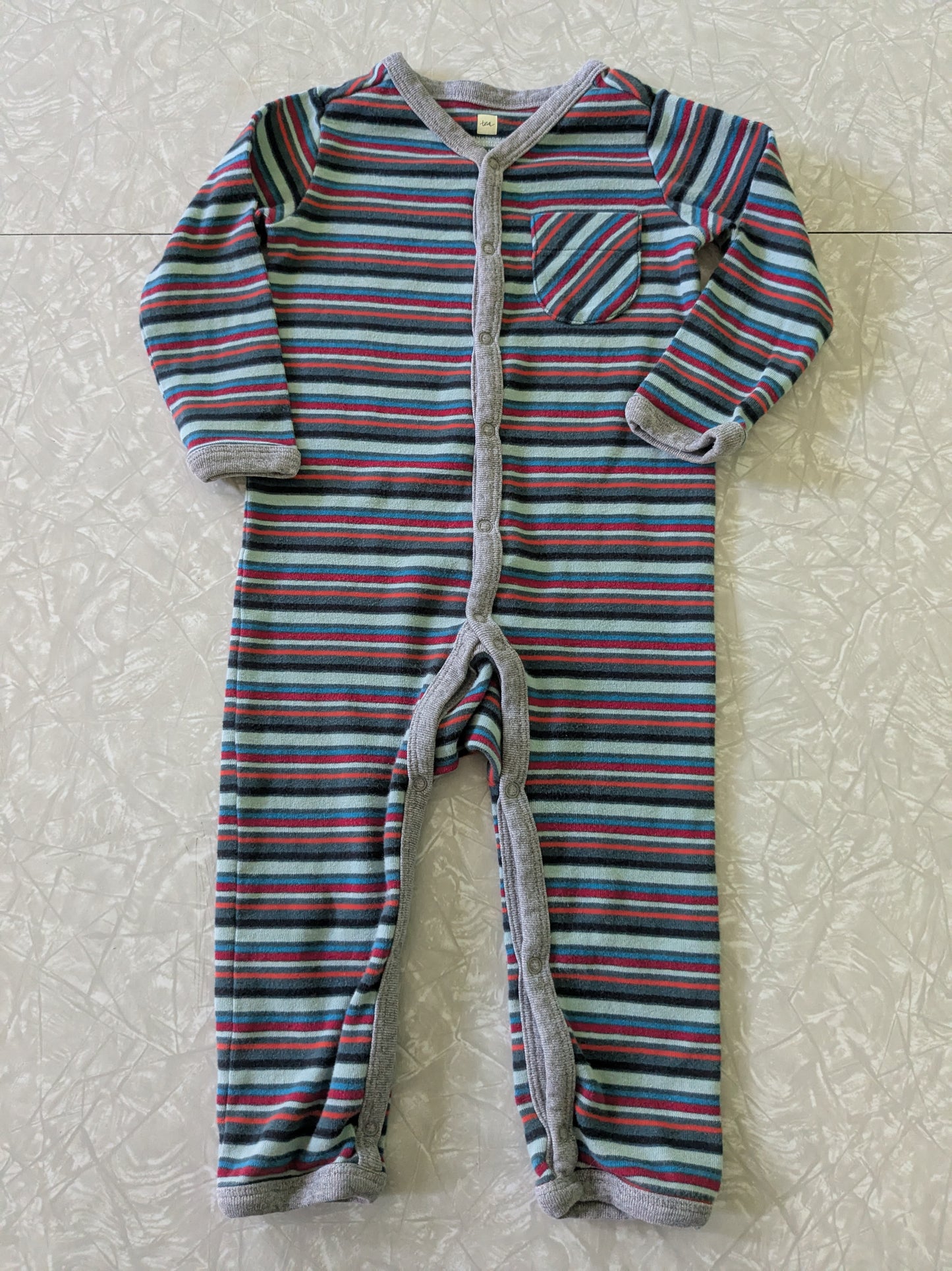 #61 Tea 18mo One Piece Romper Outfit Pajama Stripe