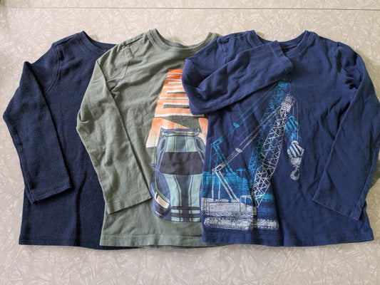 #61 5T Long Sleeve Shirts Navy Green Race Car Crane