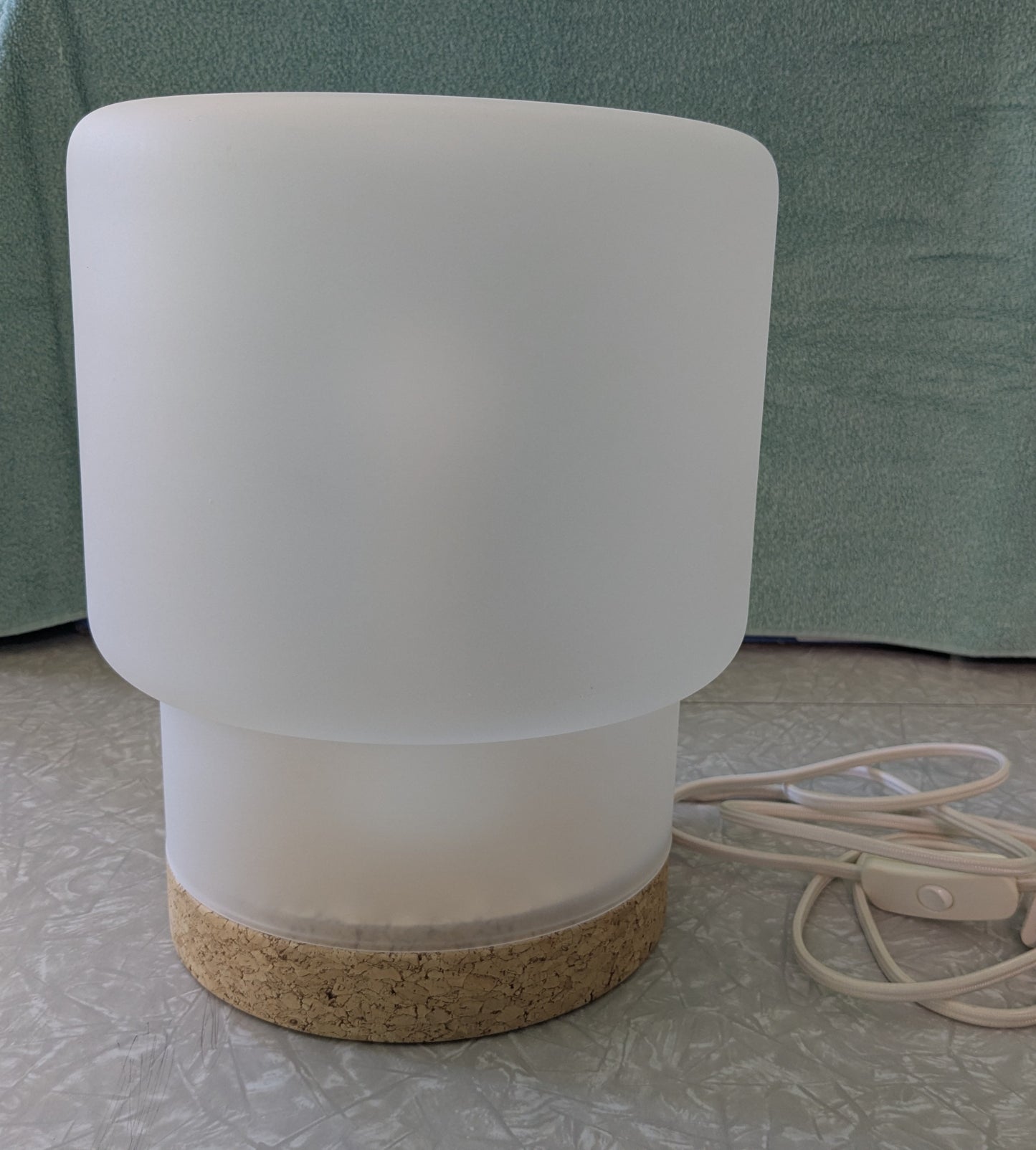 #61 IKEA Table Lamp Frosted Glass Cork