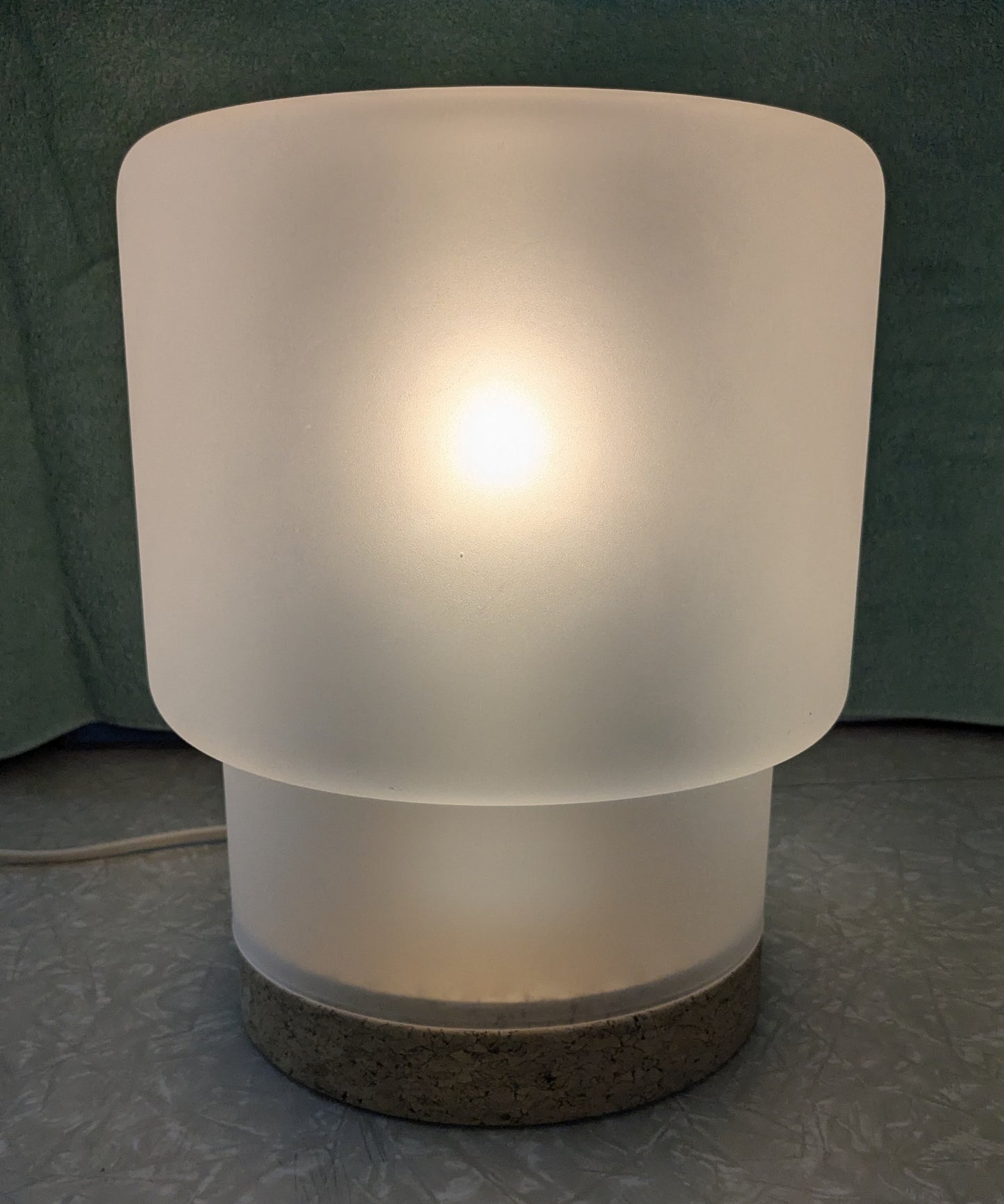 #61 IKEA Table Lamp Frosted Glass Cork