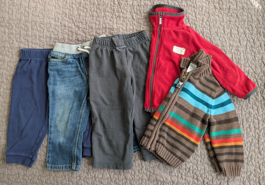 #61 Boys 18mo Sweatpants, Jeans, Sweater & Fleece Jacket