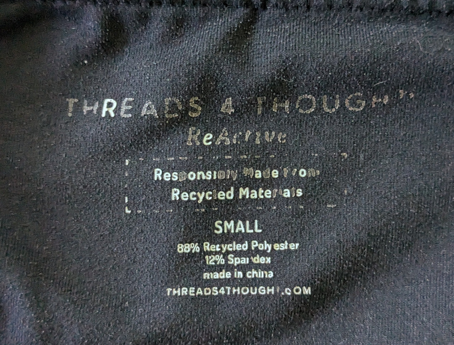 #61 Threads 4 Thought Sz Small Women's Moto Leggings Black