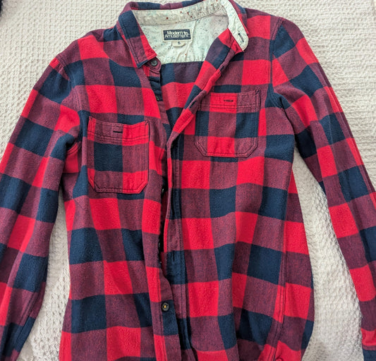 Seller #4 Modern Amusement red and navy flannel size Small REDUCED