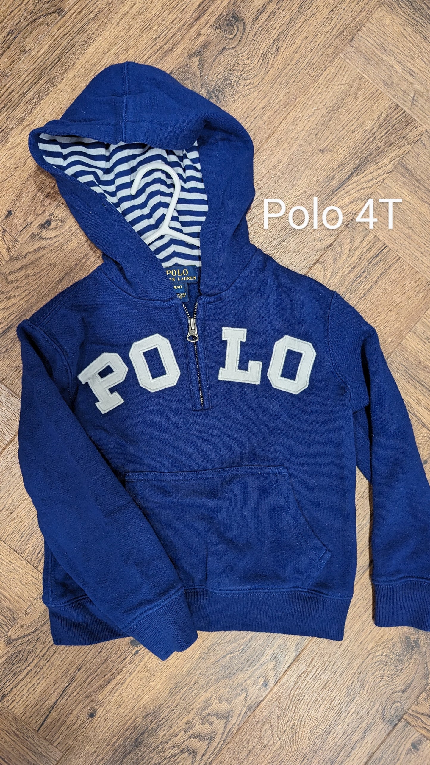 4T Polo Blue hoodie