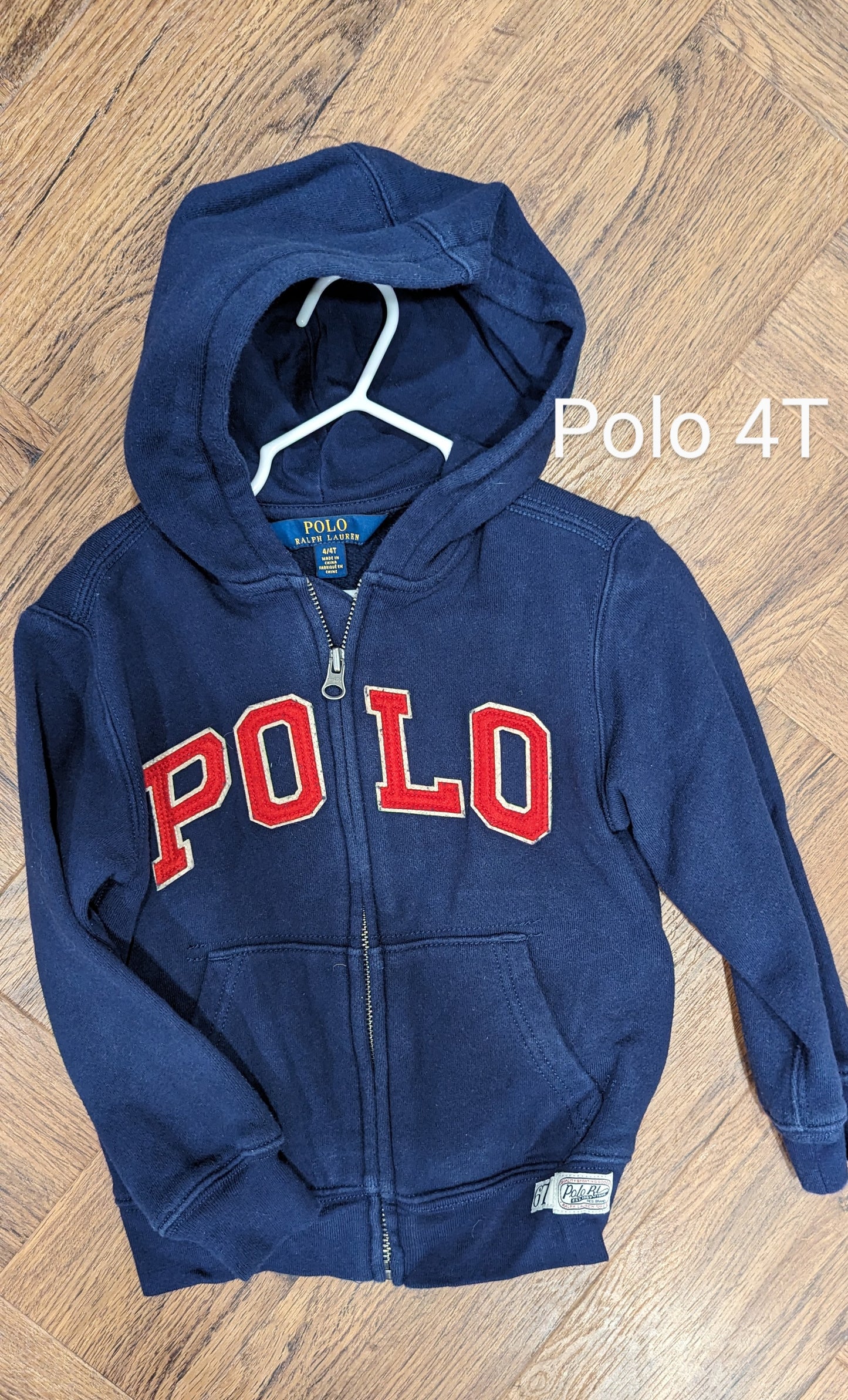 4T Polo Blue zip up hoodie
