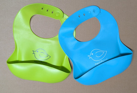 #219 Silicone Bibs, Set of 2, Happy Healthy Parent brand