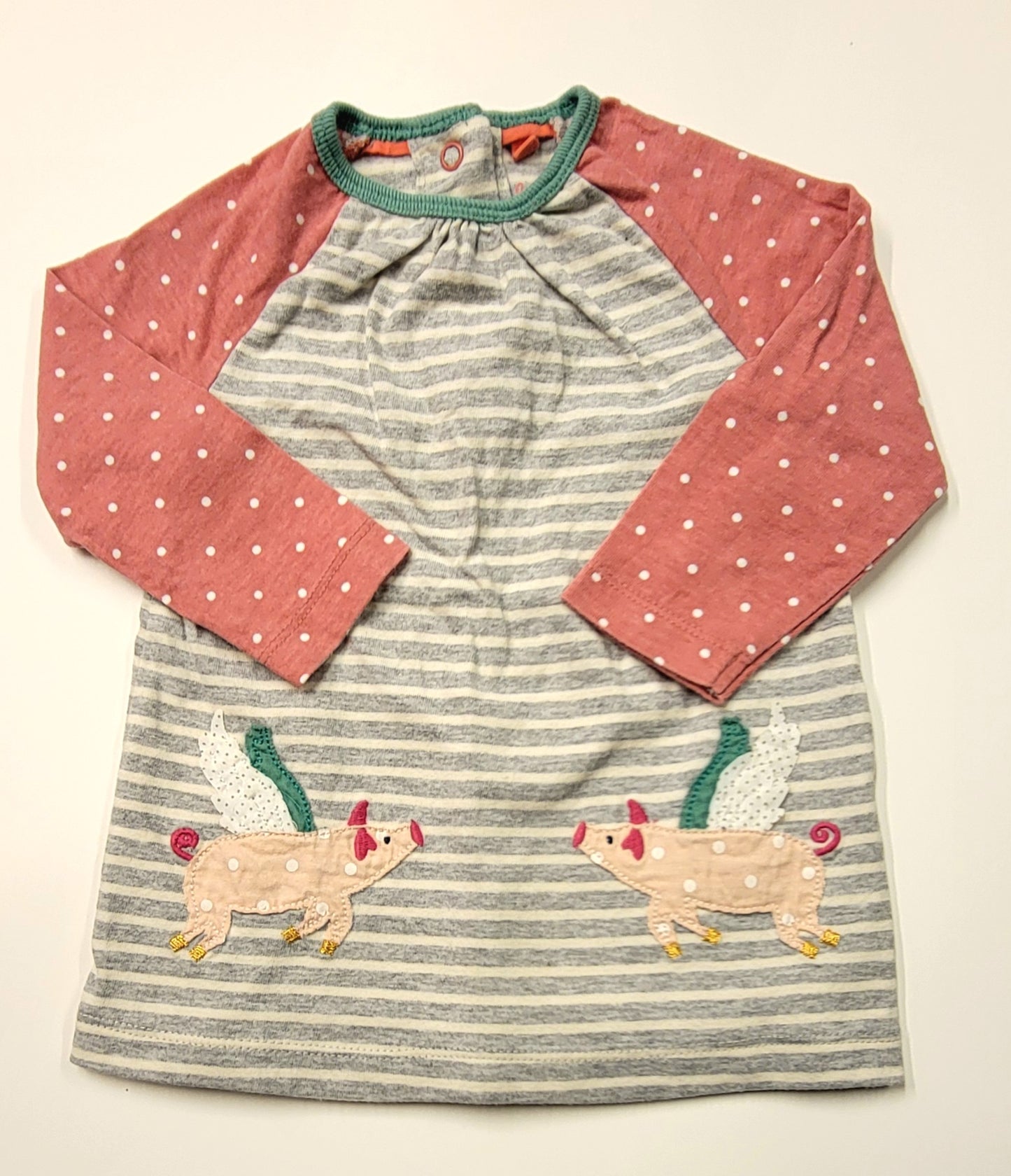 Baby Boden When Pigs Fly Tunic, Size 3-6m,  PPU Paddock Hills