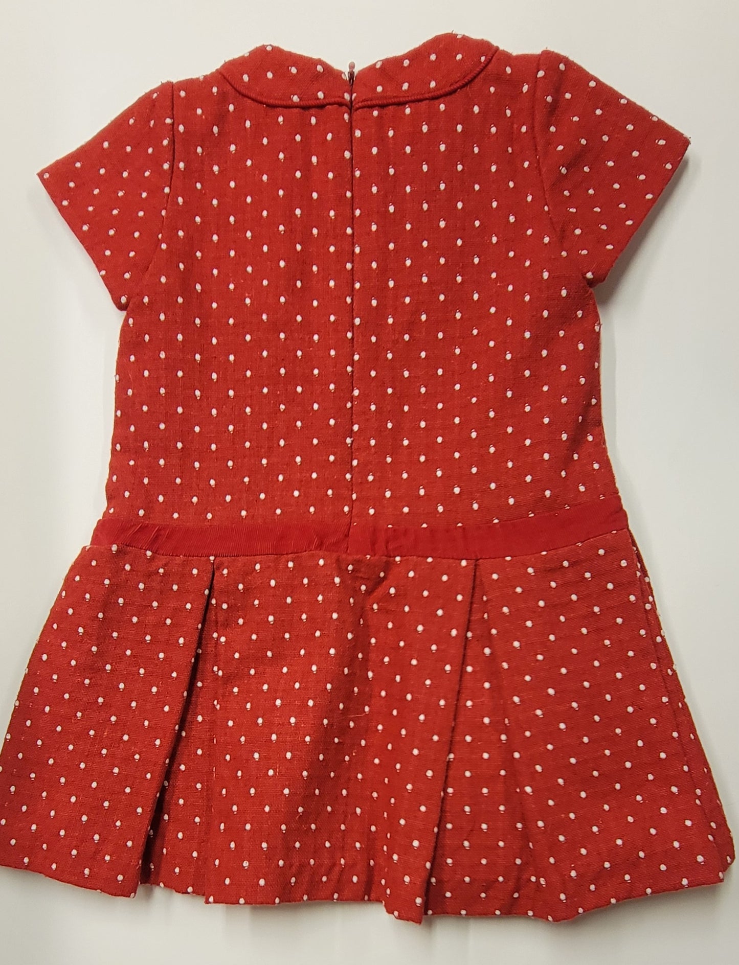 Bella Bliss Red Polka Dot Dress With Bow Detail, Thick Material, Size 3, PPU Paddock Hills