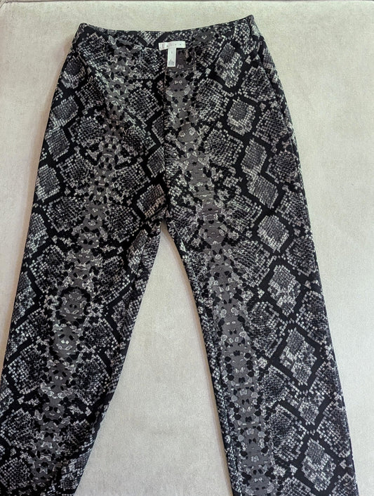Seller #4 leith cropped flare pant, purple snakeskin pattern REDUCED size Small