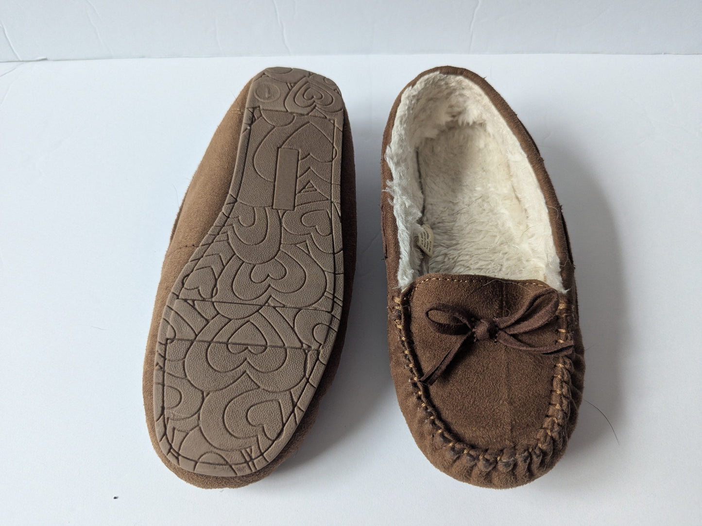 #17 Girls Cat & Jack Moccasin Slippers, Size 1 EUC