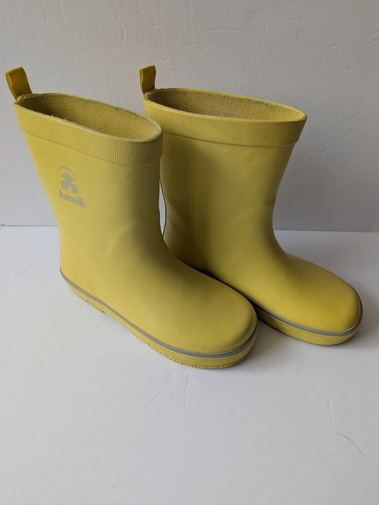 #17 Kids Yellow Kamik Splashed2 Boots, Size 1 EUC