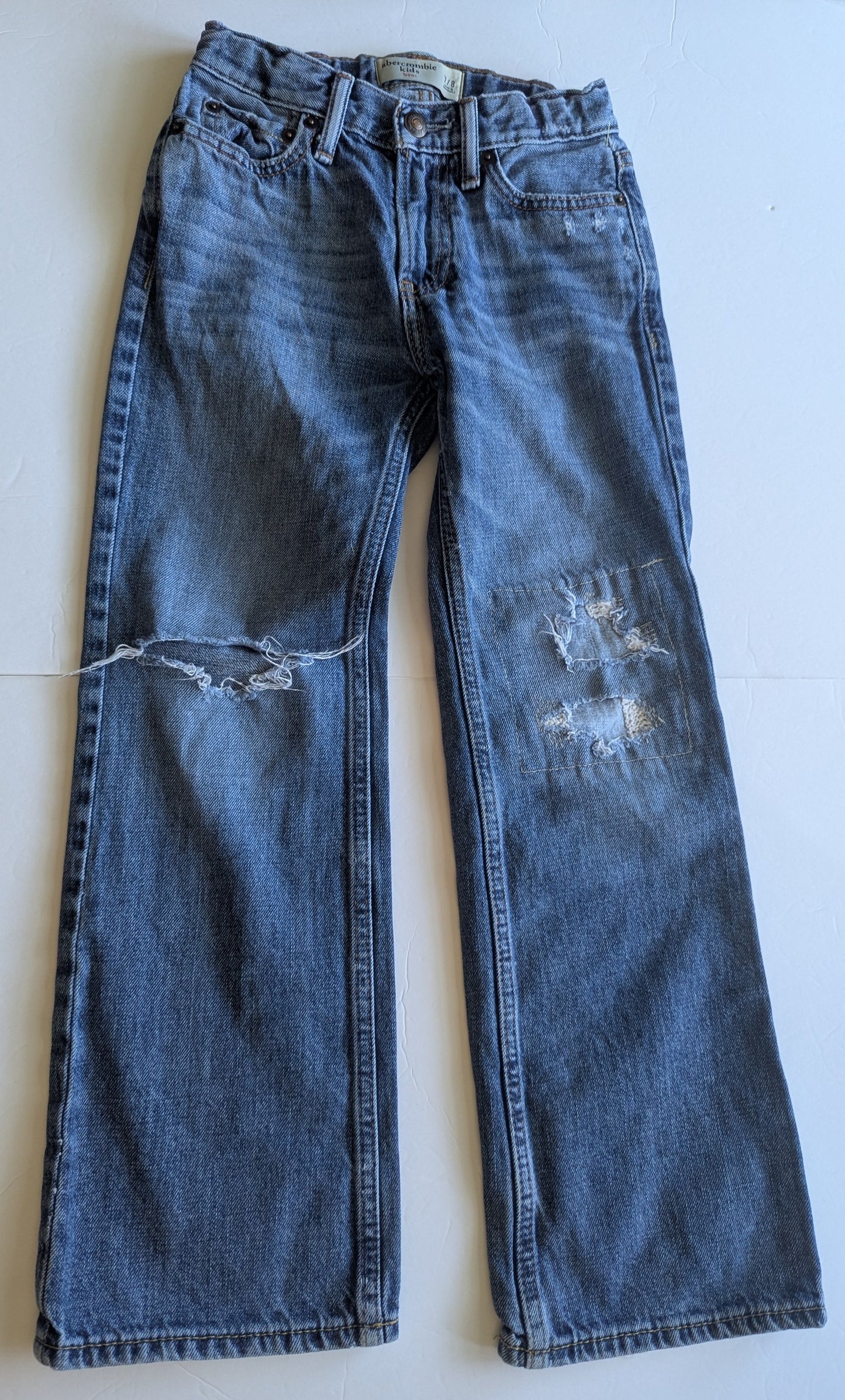 #17 abercrombie Kids girls bootcut distressed jeans size 7/8 EUC