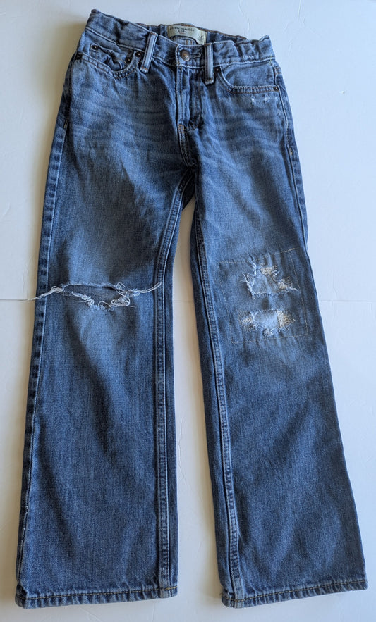 #17 abercrombie Kids girls bootcut distressed jeans size 7/8 EUC
