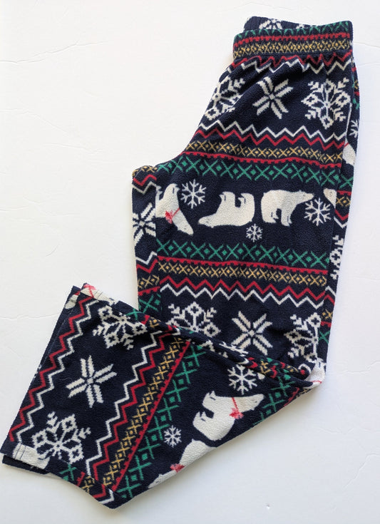 #17 Boys Polar Bear Holiday Pajama Pants, size 8, EUC