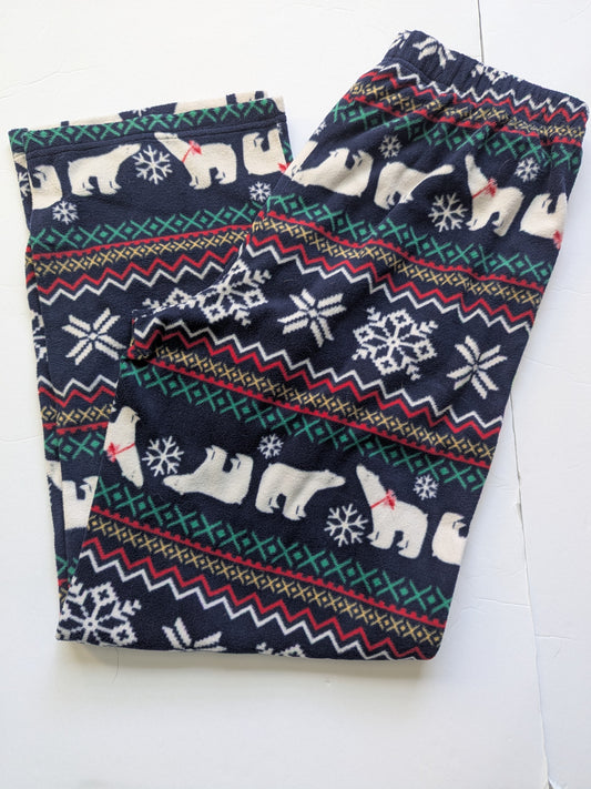 #17 Mens Poal Bear Holiday Pajama Pants, Size M, EUC