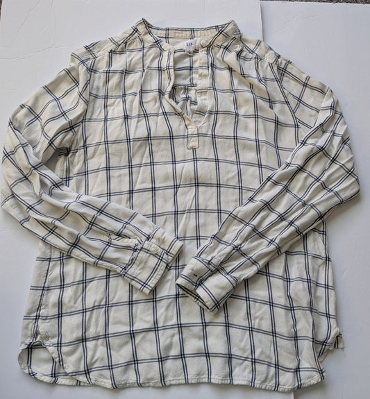 #17 Women's Gap Off White and Black Top, Size M tall, VGUC