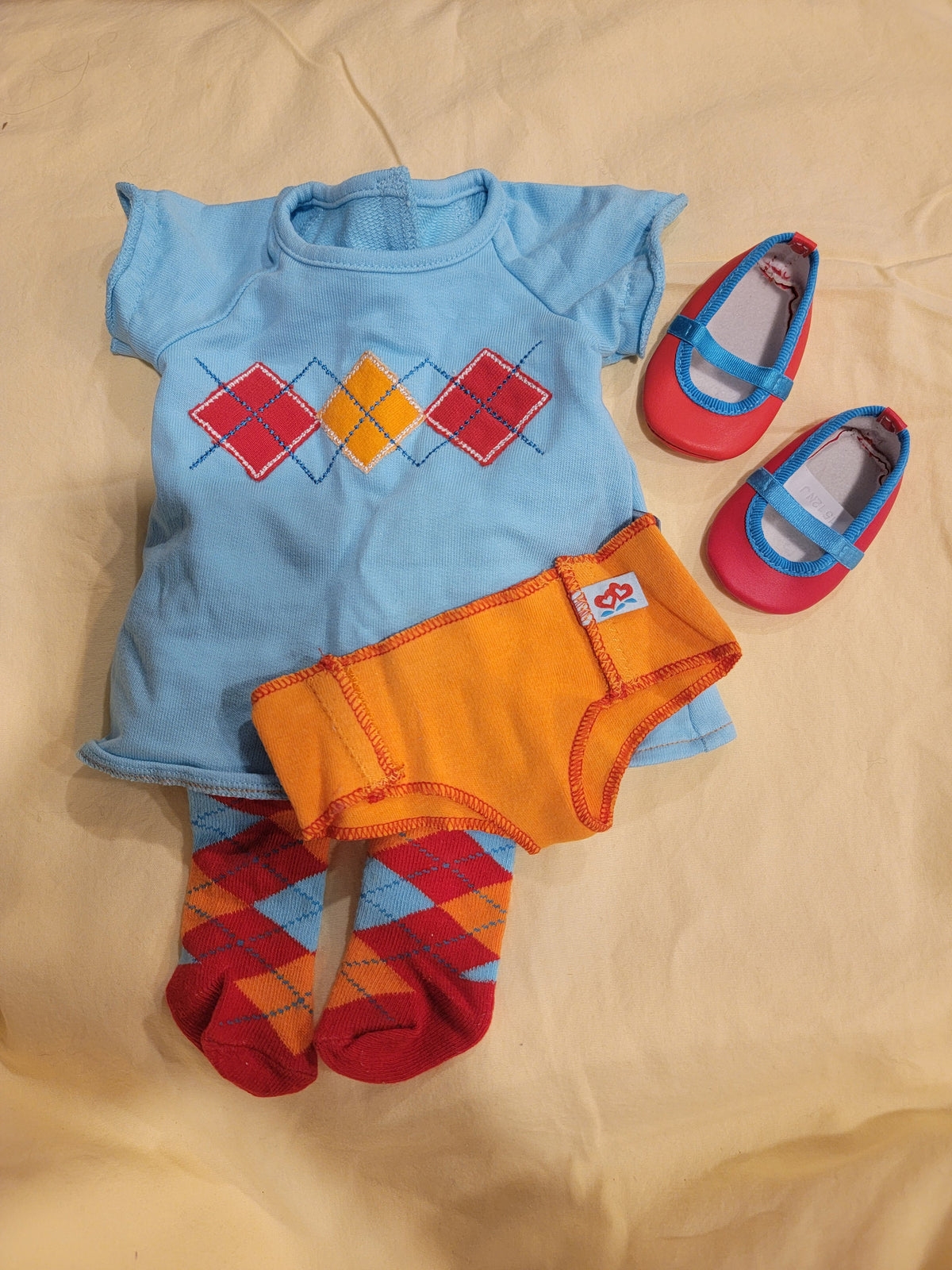 Seller #18 American Girl Bitty Baby Twins Plaid Outfit COMPLETE