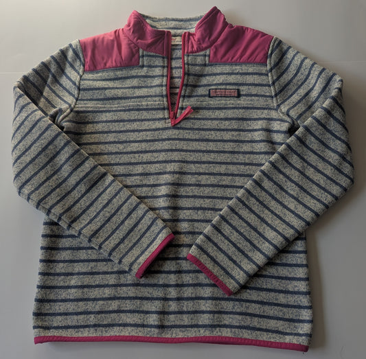 #17 Vineyard Vines 1/4 zip striped pullover, girls size 7