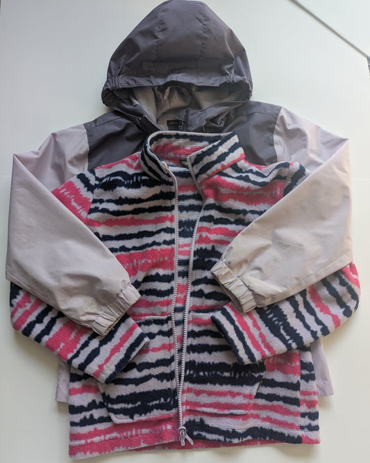 #17 Girls Eddie Bauer Size S (7/8) Winter Coat 2-in-1 Fleece Jacket & Coat