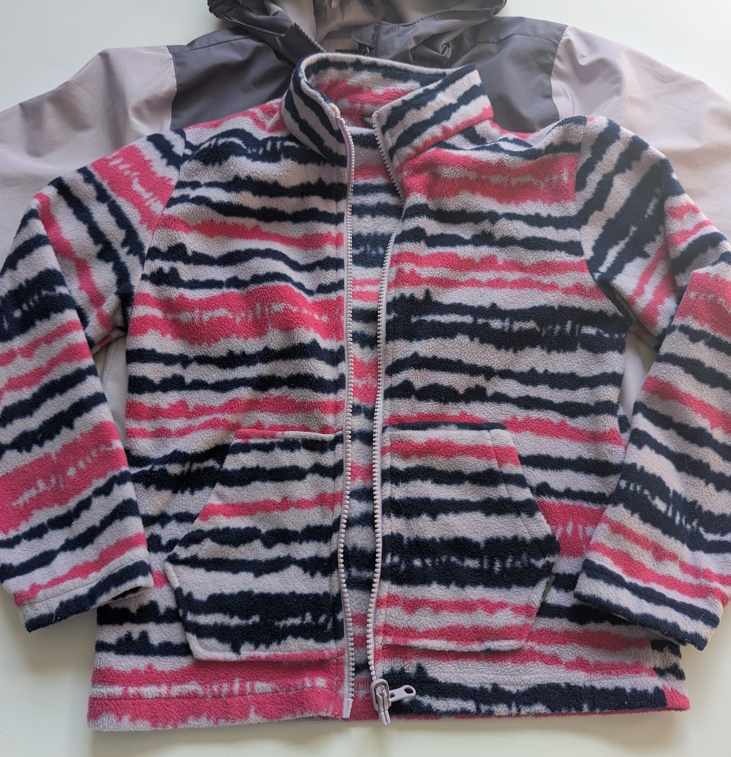 #17 Girls Eddie Bauer Size S (7/8) Winter Coat 2-in-1 Fleece Jacket & Coat