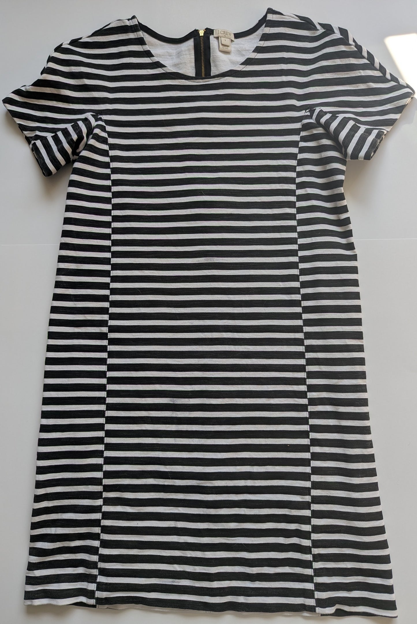 #17 J.Crew Black/White Striped Dress, Size S, EUC