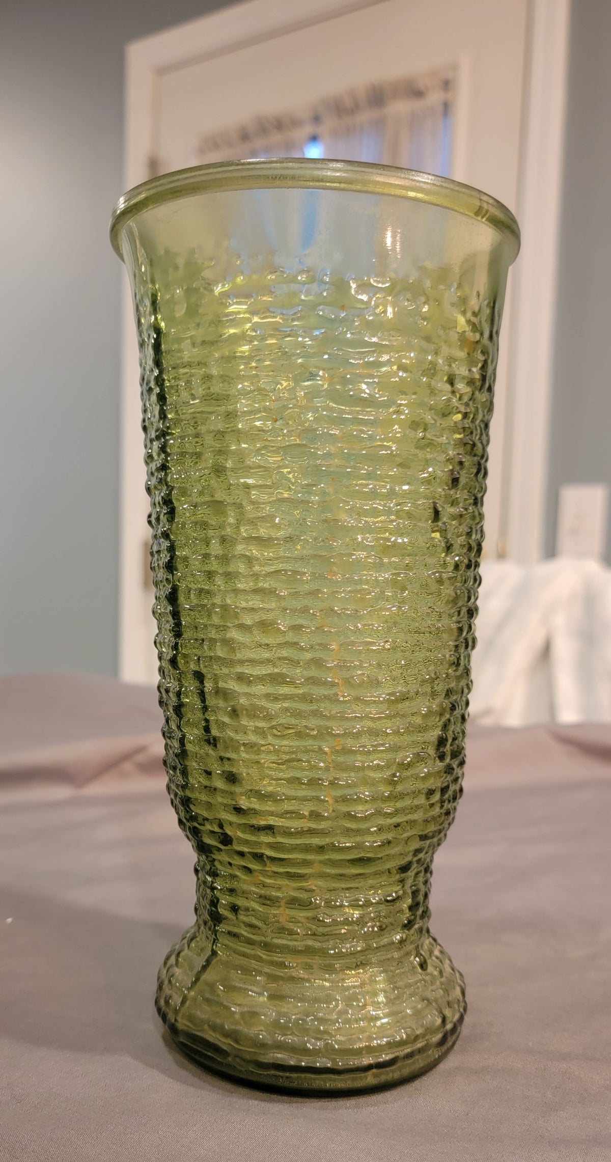 Seller #18 Anchor Hocking Soreno Green Vase