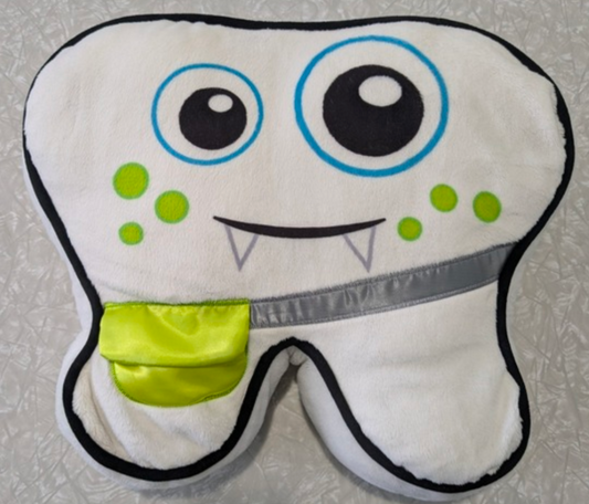 #61 KidKraft Lil Monster Tooth Fairy Pillow 15"x13"