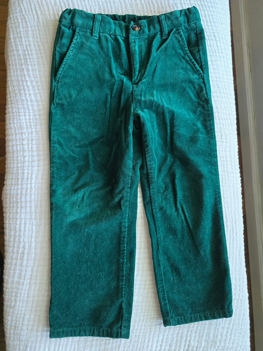 #131 REDUCED Boys Velvet Green Gymboree pants sz 4