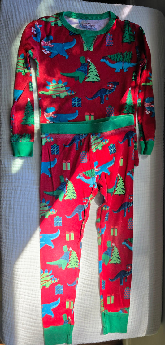 #131 Target Christmas Dino PJs gender neutral sz 5