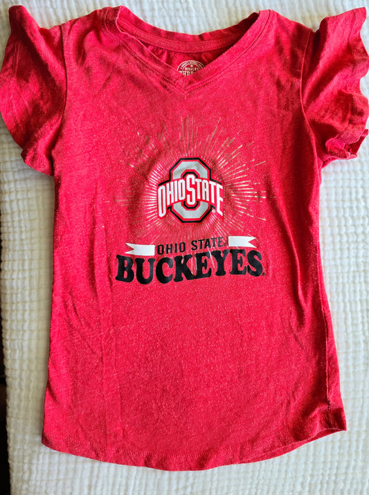 #131 Ohio State girls ruffle t-shirt sz 6